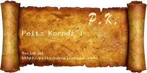 Peitz Kornél névjegykártya